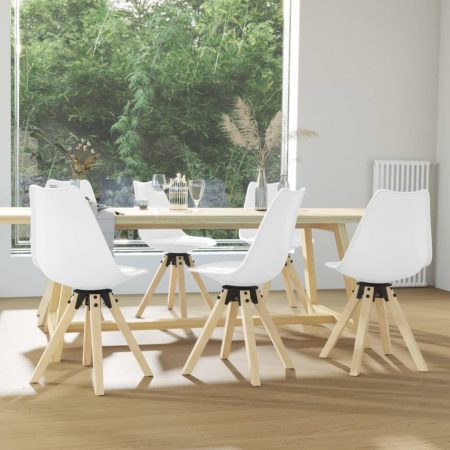 Bild på vidaXL Snurrbara matstolar 6 st vit PP