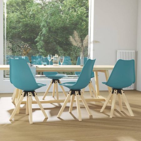 Bild på vidaXL Snurrbara matstolar 6 st turkos PP