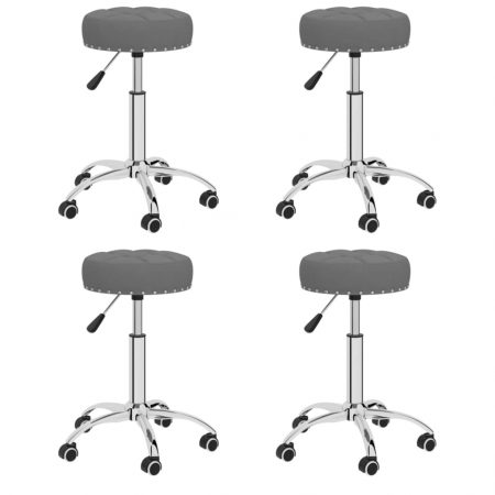 Bild på vidaXL Snurrbara matstolar 4 st mörkgrå tyg