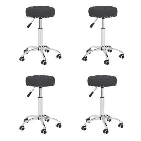 Bild på vidaXL Snurrbara matstolar 4 st svart tyg