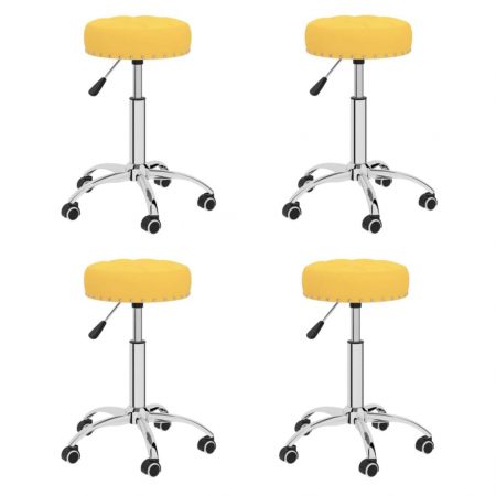 Bild på vidaXL Snurrbara matstolar 4 st senapsgul tyg