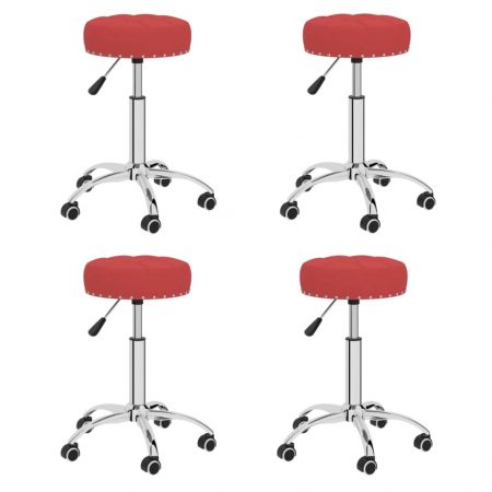 Bild på vidaXL Snurrbara matstolar 4 st vinröd tyg