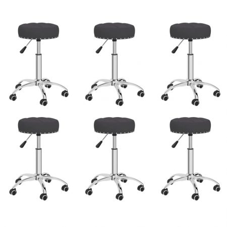 Bild på vidaXL Snurrbara matstolar 6 st svart tyg