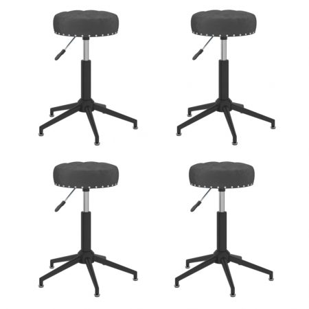 Bild på vidaXL Snurrbara matstolar 4 st svart sammet