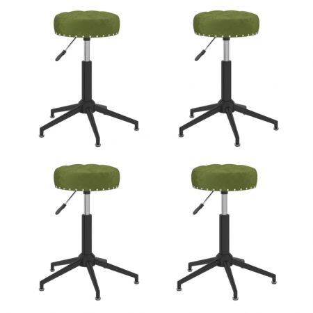 Bild på vidaXL Snurrbara matstolar 4 st ljusgrön sammet