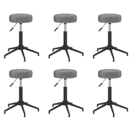 Bild på vidaXL Snurrbara matstolar 6 st mörkgrå sammet