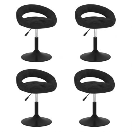 Bild på vidaXL Snurrbara matstolar 4 st svart sammet