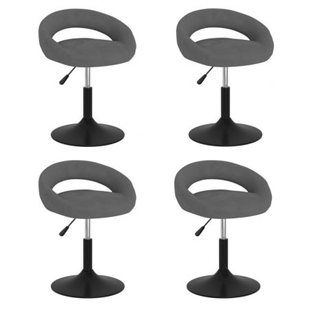Bild på vidaXL Snurrbara matstolar 4 st mörkgrå sammet