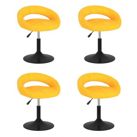 Bild på vidaXL Snurrbara matstolar 4 st senapsgul sammet