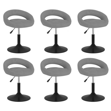Bild på vidaXL Snurrbara matstolar 6 st grå sammet