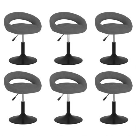 Bild på vidaXL Snurrbara matstolar 6 st mörkgrå sammet