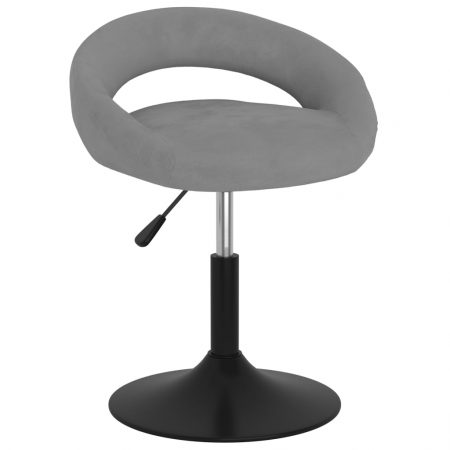 Bild på vidaXL Snurrbar matstol grå sammet