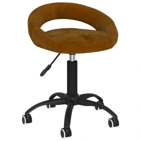 Bild på vidaXL Snurrbar matstol brun sammet