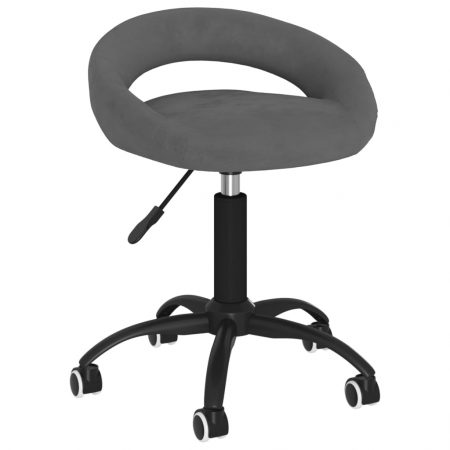 Bild på vidaXL Snurrbar matstol mörkgrå sammet