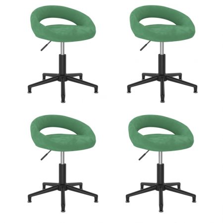 Bild på vidaXL Snurrbara matstolar 4 st mörkgrön sammet