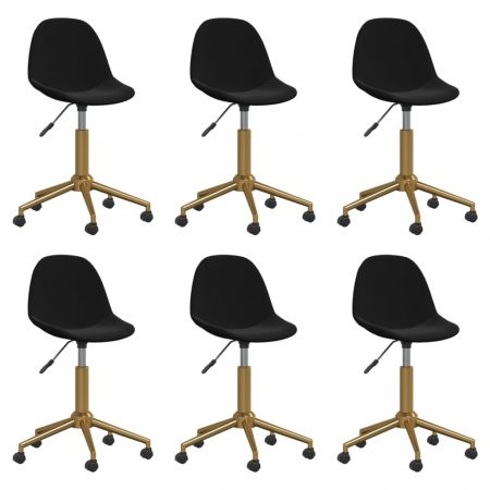 Bild på vidaXL Snurrbara matstolar 6 st svart sammet