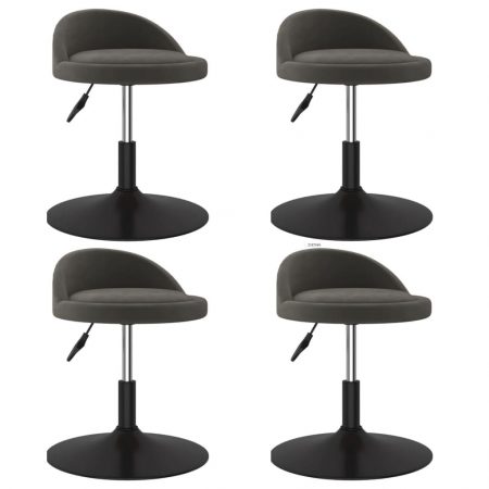 Bild på vidaXL Snurrbara matstolar 4 st mörkgrå sammet