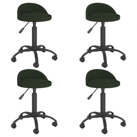 Bild på vidaXL Snurrbara matstolar 4 st mörkgrön sammet