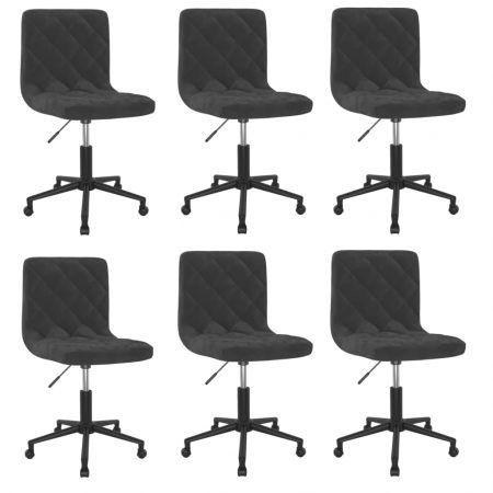Bild på vidaXL Snurrbara matstolar 6 st svart sammet