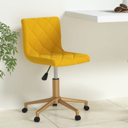 Bild på vidaXL Snurrbar kontorsstol senapsgul sammet