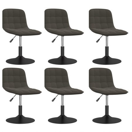 Bild på vidaXL Snurrbara matstolar 6 st mörkgrå sammet