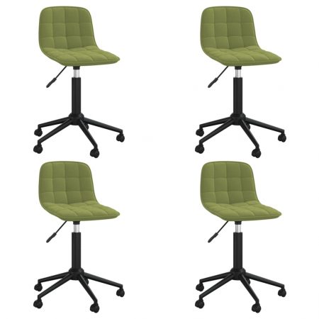 Bild på vidaXL Snurrbara matstolar 4 st ljusgrön sammet