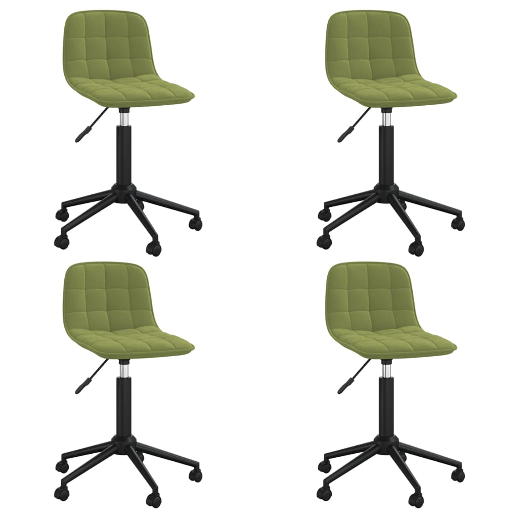 8720286738627_a_en_hd_1 Bild på vidaXL Snurrbara matstolar 4 st ljusgrön sammet