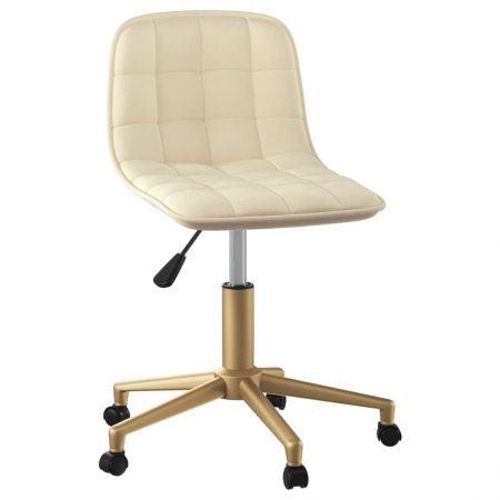 Bild på vidaXL Snurrbar kontorsstol gräddvit sammet