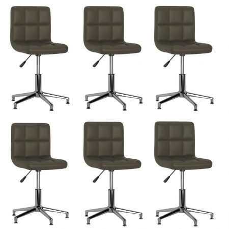 Bild på vidaXL Snurrbara matstolar 6 st brun konstläder