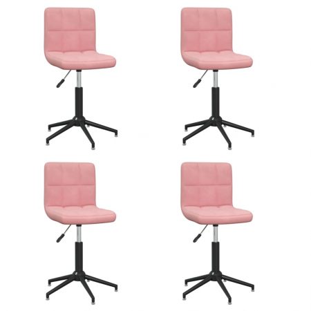 Bild på vidaXL Snurrbara matstolar 4 st rosa sammet