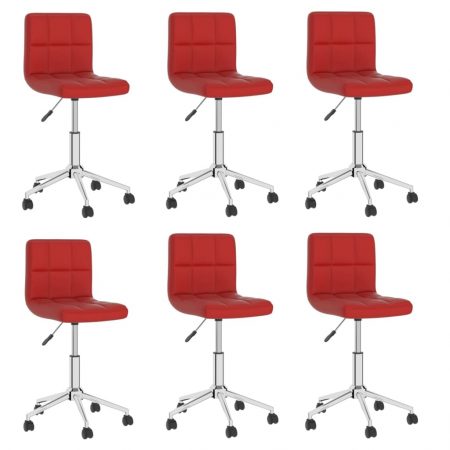 Bild på vidaXL Snurrbara matstolar 6 st vinröd konstläder