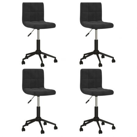 Bild på vidaXL Snurrbara matstolar 4 st svart sammet