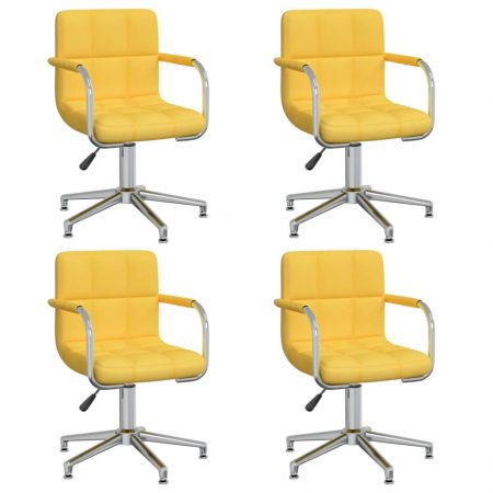 Bild på vidaXL Snurrbara matstolar 4 st senapsgul tyg