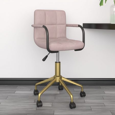 Bild på vidaXL Snurrbar kontorsstol rosa sammet