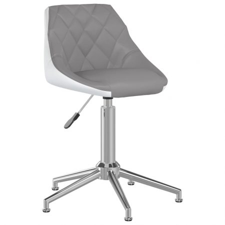 Bild på vidaXL Snurrbar matstol grå och vit konstläder