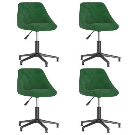 Bild på vidaXL Snurrbara matstolar 4 st mörkgrön sammet