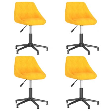 Bild på vidaXL Snurrbara matstolar 4 st senapsgul sammet