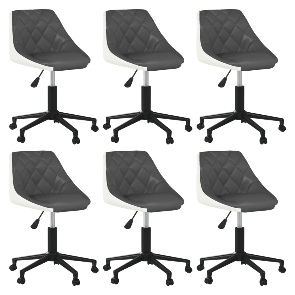 8720286755204_a_en_hd_1 Bild på vidaXL Snurrbara matstolar 6 st grå och vit konstläder