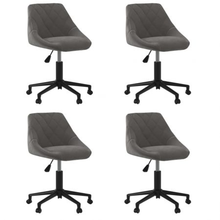 Bild på vidaXL Snurrbara matstolar 4 st mörkgrå sammet