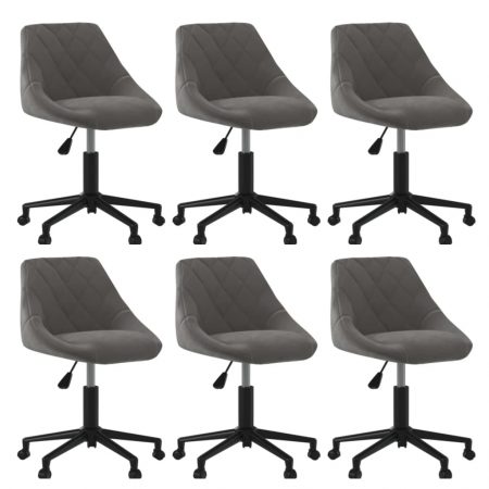 Bild på vidaXL Snurrbara matstolar 6 st mörkgrå sammet