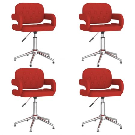 Bild på vidaXL Snurrbara matstolar 4 st vinröd konstläder