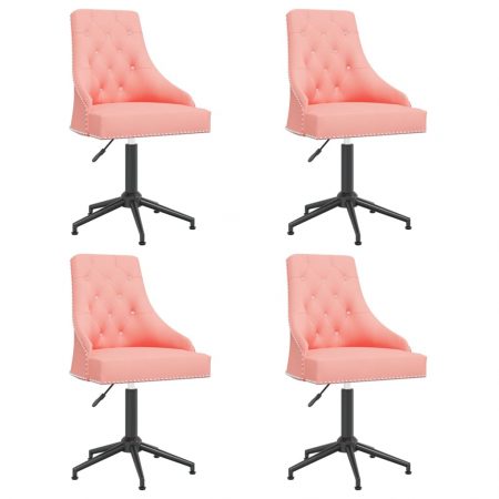 Bild på vidaXL Snurrbara matstolar 4 st rosa sammet