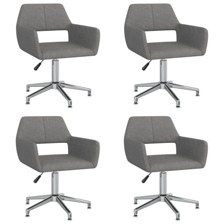 Bild på vidaXL Snurrbara matstolar 4 st ljusgrå tyg