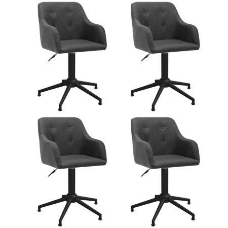 Bild på vidaXL Snurrbara matstolar 4 st mörkgrå tyg