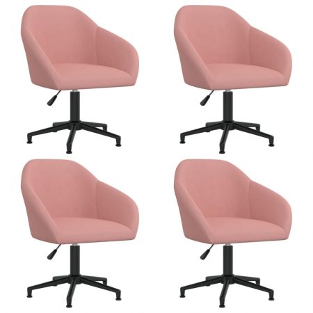 Bild på vidaXL Snurrbara matstolar 4 st rosa sammet