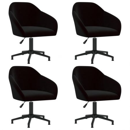 Bild på vidaXL Snurrbara matstolar 4 st svart sammet