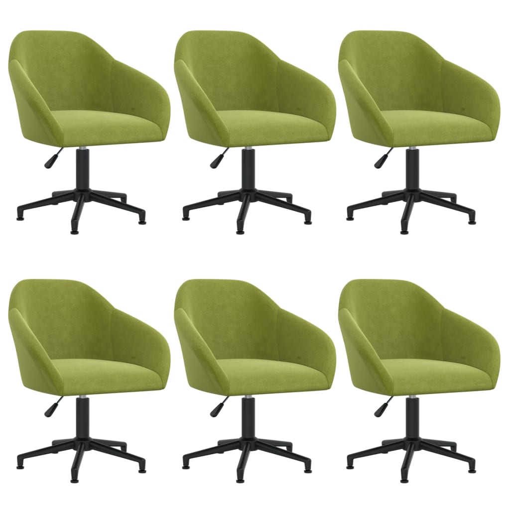 8720286779774_a_en_hd_1 Bild på vidaXL Snurrbara matstolar 6 st ljusgrön sammet
