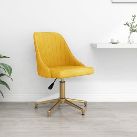 Bild på vidaXL Snurrbar kontorsstol gul sammet