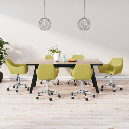 Bild på vidaXL Snurrbara matstolar 6 st grön tyg