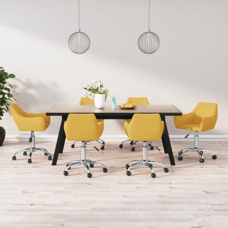 Bild på vidaXL Snurrbara matstolar 6 st gul tyg